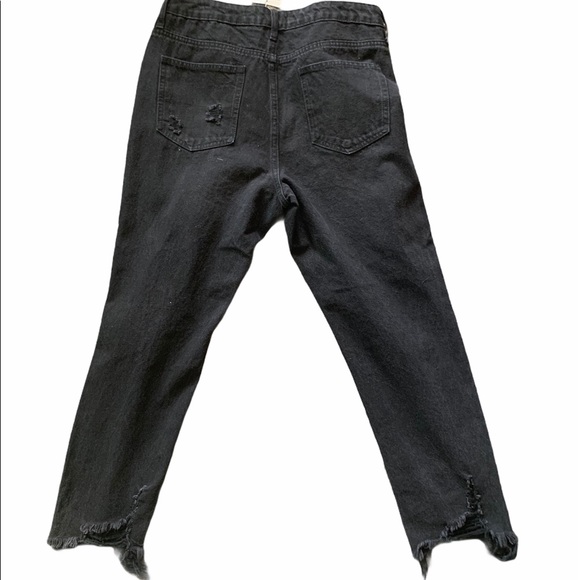 Black Distressed Mom Jeans - Picture 2 of 9